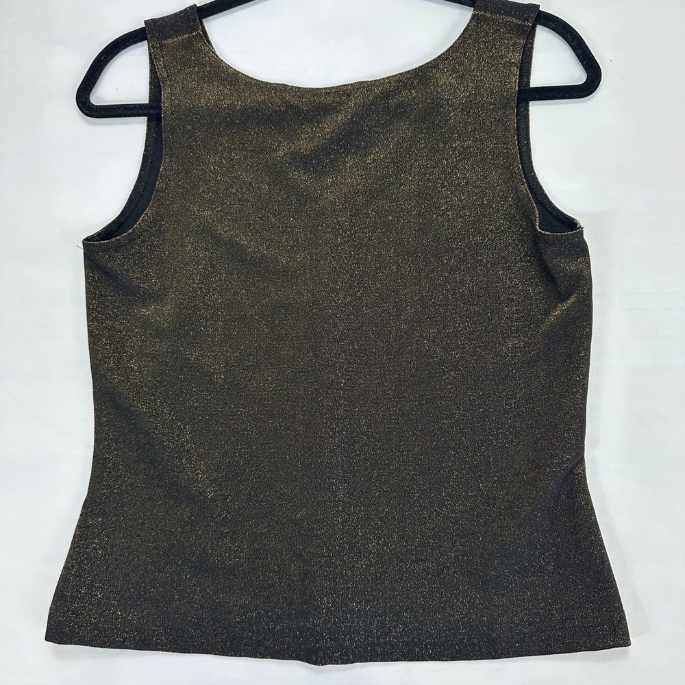 Wrapper Gold Metallic Glitter Tank Top Large Made in USA Y2K‎ Party Blouse